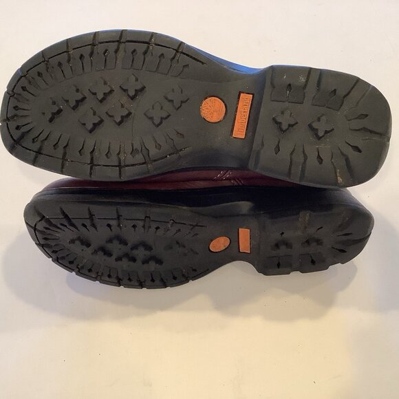 Timberland Waterproof Hiking Boots Womens 7.5 M Burgundy Leather Round Ankle Top - Picture 7 of 10